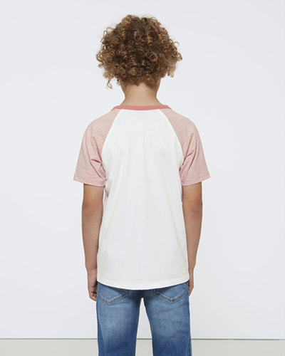 lasten luomupuuvilla t-paita valkoinen / vaaleanpuninen