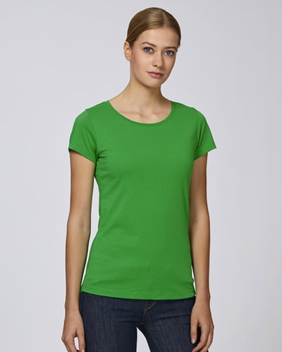 naisten vihreä t-paita slim fit luomu
